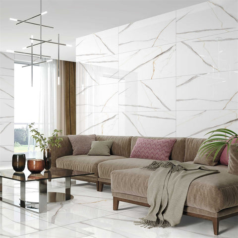 Angel Statuario Glossy Porcelain Tiles