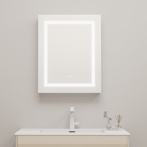 W24" x H30" LED Lighted Bathroom Medicine Cabinet with Mirror Recessed or Surface Mounted LED Medicine Cabinet