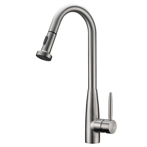 Brushed Nickel Single Handle Pull-Down Kitchen Faucet