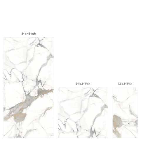 Calacatta Luxe Glossy Porcelain Tiles