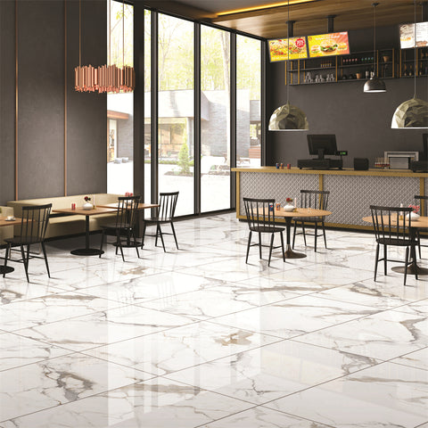 Calacatta Luxe Glossy Porcelain Tiles