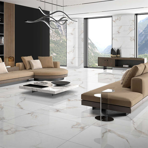 Carrara Grace Glossy Porcelain Tiles