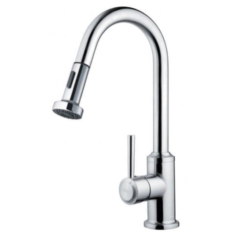 Chrome Single Handle Pull-Down Kitchen Faucet