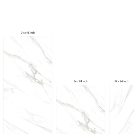 Statuario Nova Glossy Porcelain Tiles