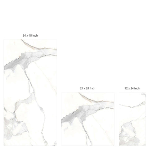 Thassos White Glossy Porcelain Tiles