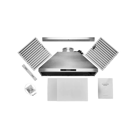 Hauslane Chef 36-in Convertible Stainless Steel Wall-Mounted Range Hood